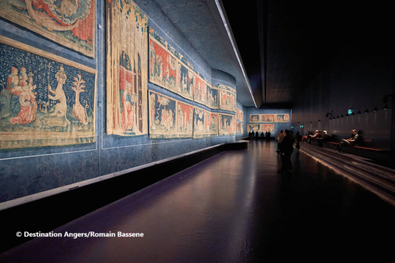 The largest surviving set of medieval tapestries in the world. Exhibited in a gallery specially made for it within the grounds of the Château des Ducs d’Anjou (Castle of the Dukes of Anjou), its fine weaving and exciting storyline never fail to attract visitors.